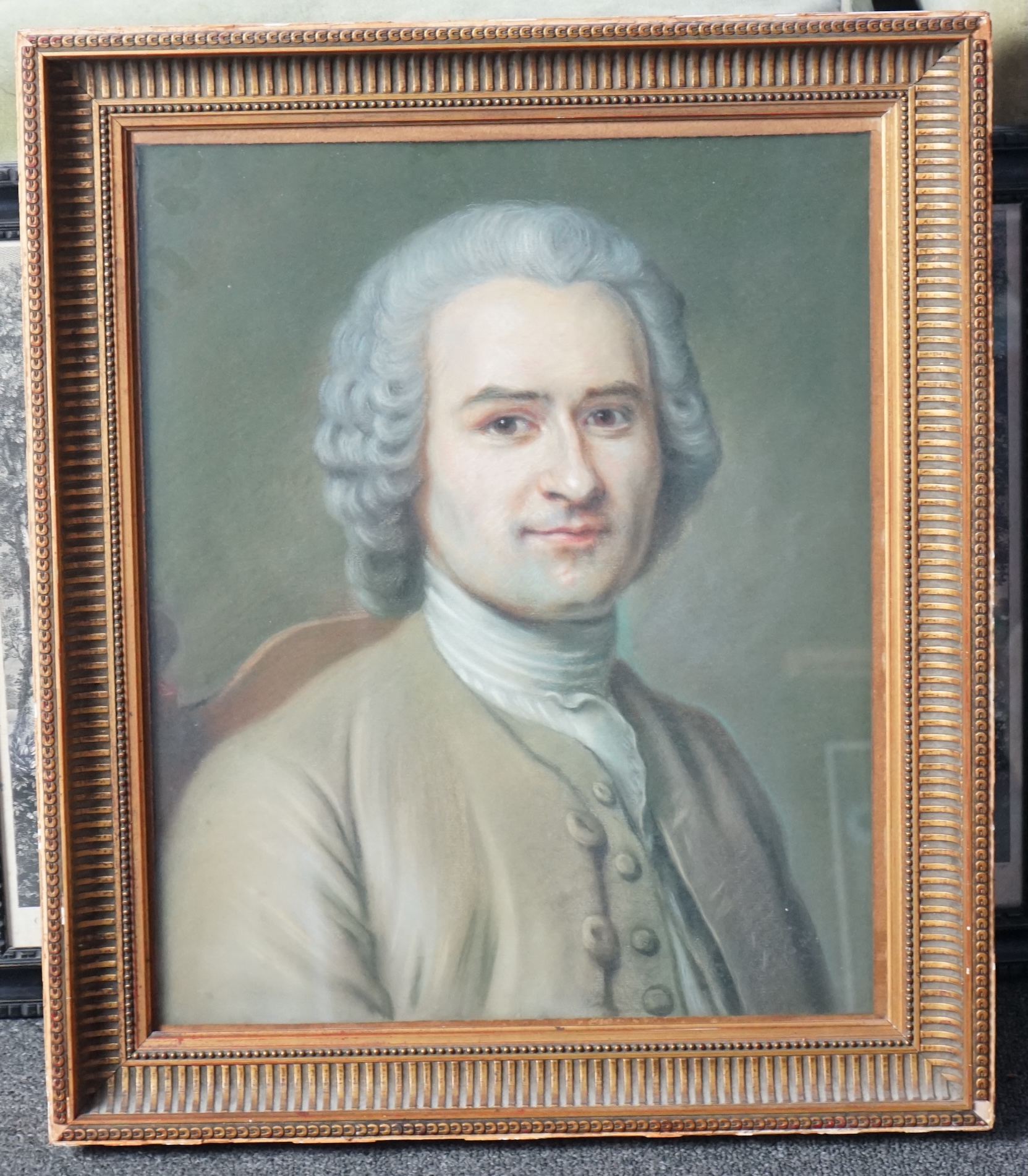 After Maurice Quentin de La Tour (French, 1704-1788), Portrait of the philosopher and writer Jean-Jacques Rosseau, pastel, 44 x 36cm